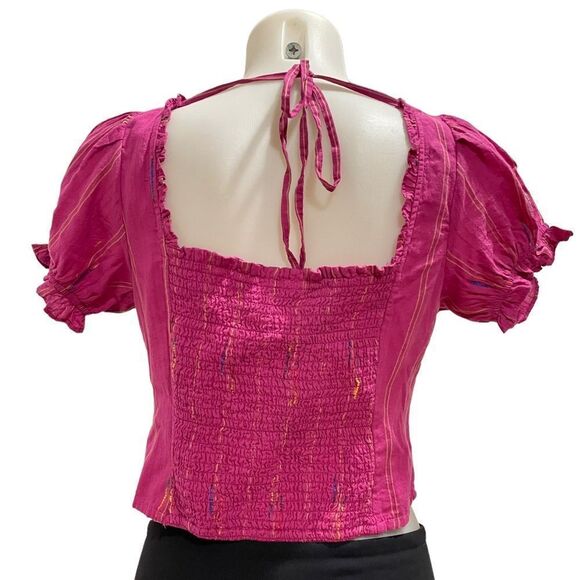 FREE PEOPLE Seratonin Corset Top in Raspberry Sherbert size small New! - Picture 5 of 12